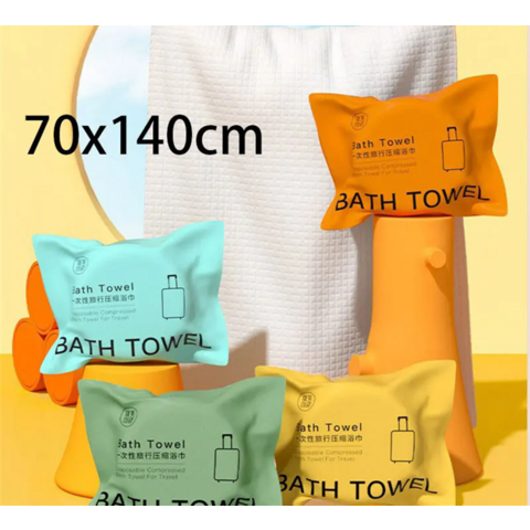 Toalla de baño comprimida, desechable, de algodón puro, extra gruesa, para la cara, de viaje, portátil, en embalaje individual