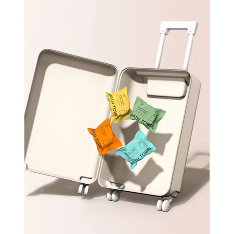 Toalla de baño comprimida, desechable, de algodón puro, extra gruesa, para la cara, de viaje, portátil, en embalaje individual