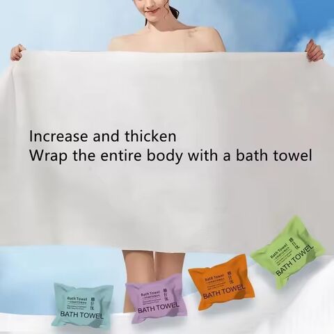 Toalla de baño comprimida, desechable, de algodón puro, extra gruesa, para la cara, de viaje, portátil, en embalaje individual