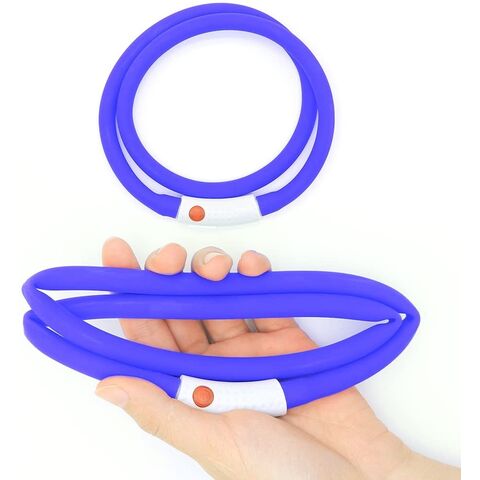 Individuell anpassbares, wiederaufladbares LED-Hundehalsband mit USB, leuchtendes Sicherheitshalsband für Haustiere, zuschneidbares Silikon-Hundehalsband mit Beleuchtung für Nachtspaziergänge