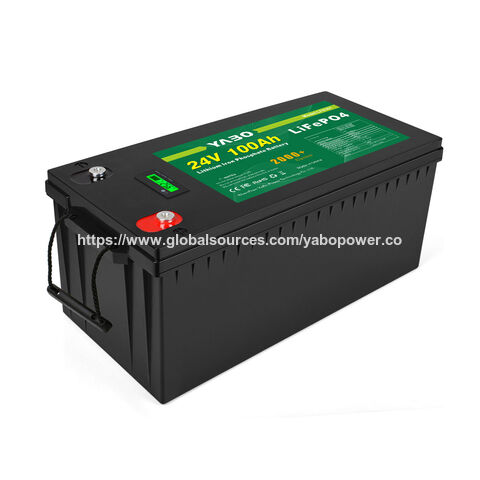 YABO 24V 100Ah Deep Cycle LiFePO4 Batterie, Tieftemperatur- und sichere Lithium-Eisenphosphat-Batterie für Marine und Notstromversorgung