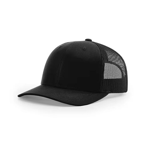 Venta al por mayor de gorras de béisbol lisas con parche de cuero bordado personalizado, Richardson 112, gorra de camionero con malla trasera, gorras deportivas con cierre ajustable