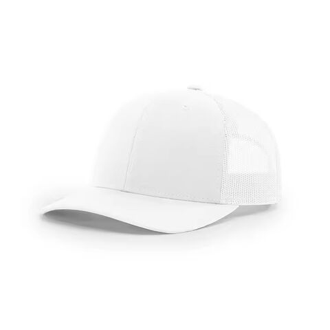 Venta al por mayor de gorras de béisbol lisas con parche de cuero bordado personalizado, Richardson 112, gorra de camionero con malla trasera, gorras deportivas con cierre ajustable