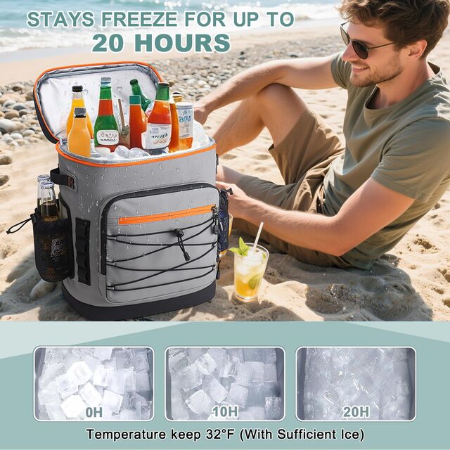 Individuell Wasserdichter Rucksack zum Mitnehmen, Camping, Reisen, Mode, Faltbare Kühltasche, Große, Weiche Isolierung