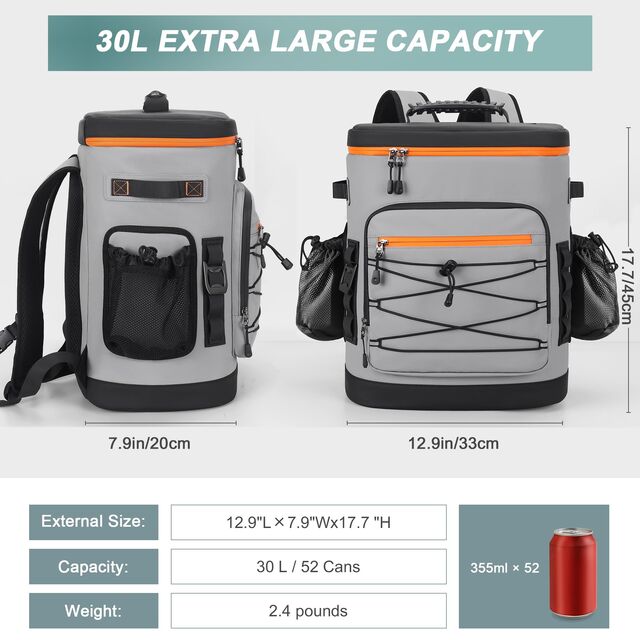 Individuell Wasserdichter Rucksack zum Mitnehmen, Camping, Reisen, Mode, Faltbare Kühltasche, Große, Weiche Isolierung
