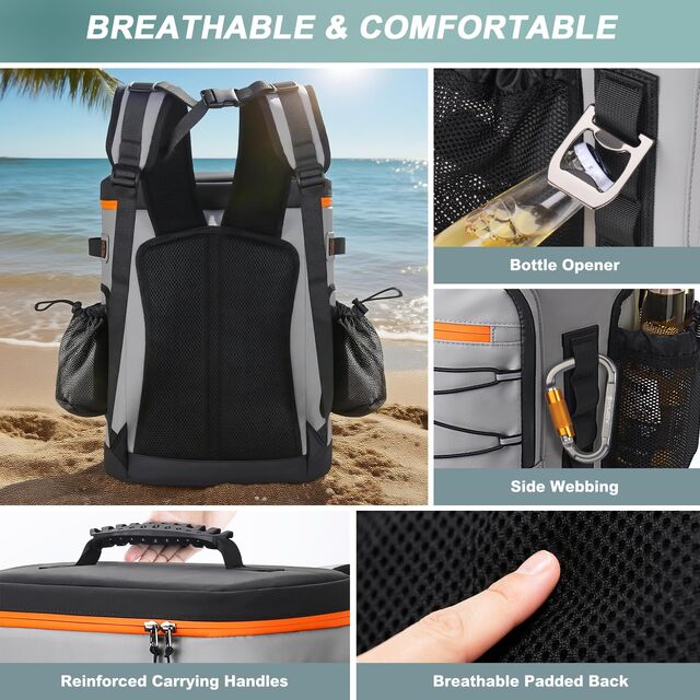 Individuell Wasserdichter Rucksack zum Mitnehmen, Camping, Reisen, Mode, Faltbare Kühltasche, Große, Weiche Isolierung
