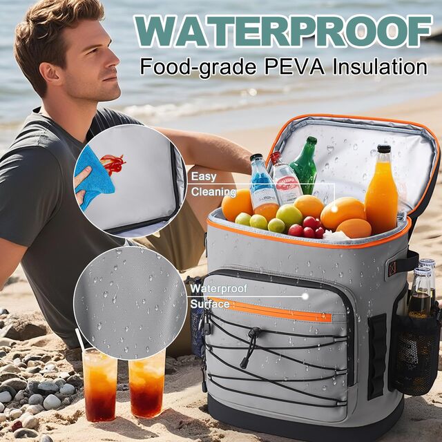 Individuell Wasserdichter Rucksack zum Mitnehmen, Camping, Reisen, Mode, Faltbare Kühltasche, Große, Weiche Isolierung