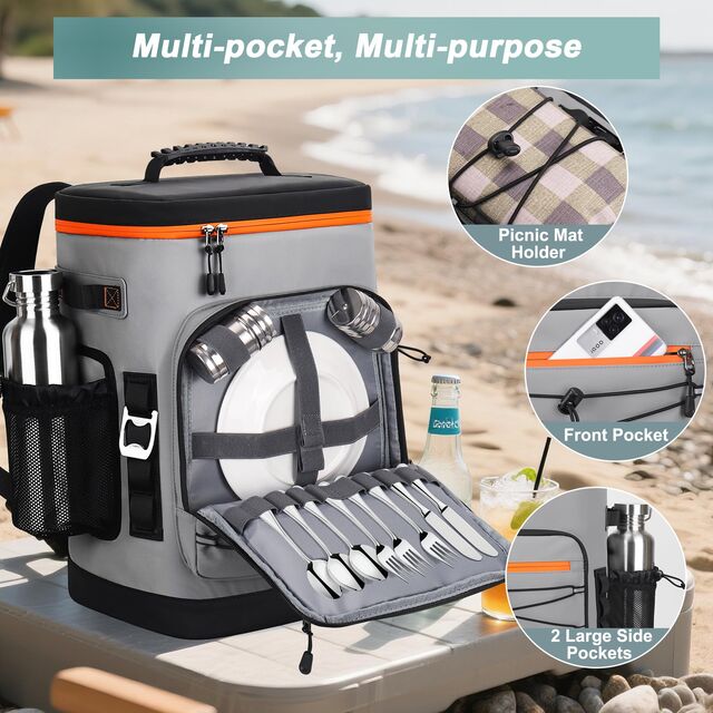 Individuell Wasserdichter Rucksack zum Mitnehmen, Camping, Reisen, Mode, Faltbare Kühltasche, Große, Weiche Isolierung