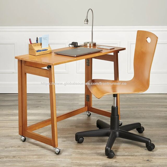Mobilier en Bois Personnalisé - Bureau d'Ordinateur en Bois Pliant Gain de Place - Bureau d'Étude Extensible pour Mobilier de Bureau à Domicile