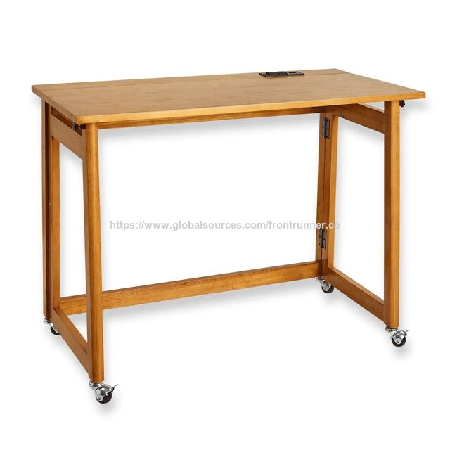 Mobilier en Bois Personnalisé - Bureau d'Ordinateur en Bois Pliant Gain de Place - Bureau d'Étude Extensible pour Mobilier de Bureau à Domicile