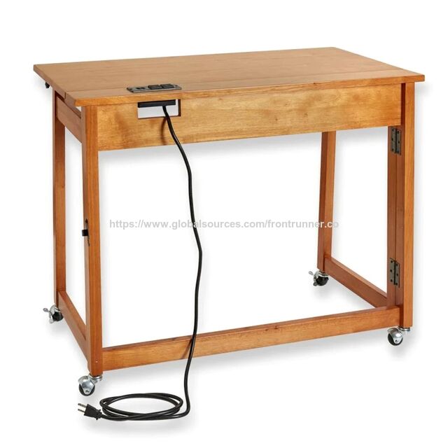 Mobilier en Bois Personnalisé - Bureau d'Ordinateur en Bois Pliant Gain de Place - Bureau d'Étude Extensible pour Mobilier de Bureau à Domicile