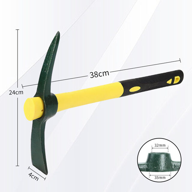 Pico de Acero Multifuncional para Excavación: Herramienta para Suelo, Pilotes, Raíces de Árboles, Plantación de Vegetales, Mango de Madera para Uso Exterior