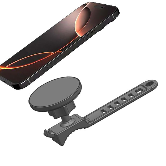 Support téléphone de fitness pour salle de sport, rotatif à 360°, anti-corrosion, compatible MagSafe, aimants puissants N52, matériau en caoutchouc, sangle réglable pour poussette