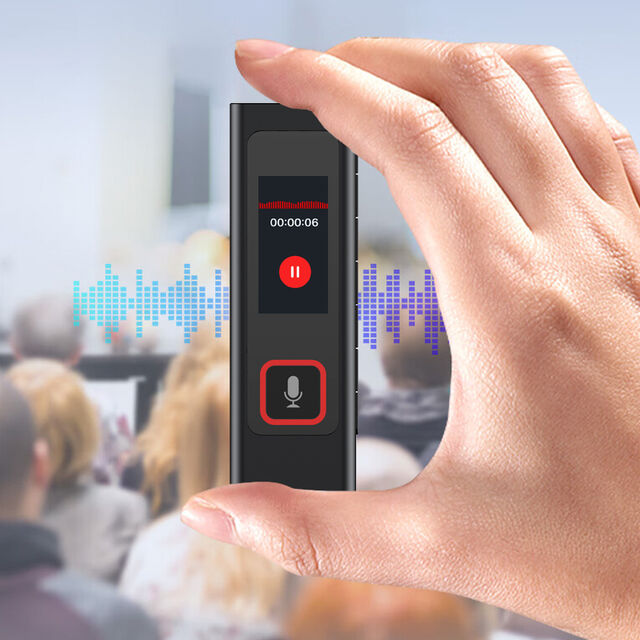 Hbnkh مسجل صوتي طويل الأمد بشاشة LCD مقاس 1.1 بوصة يعمل بالصوت مع خاصية التكرار