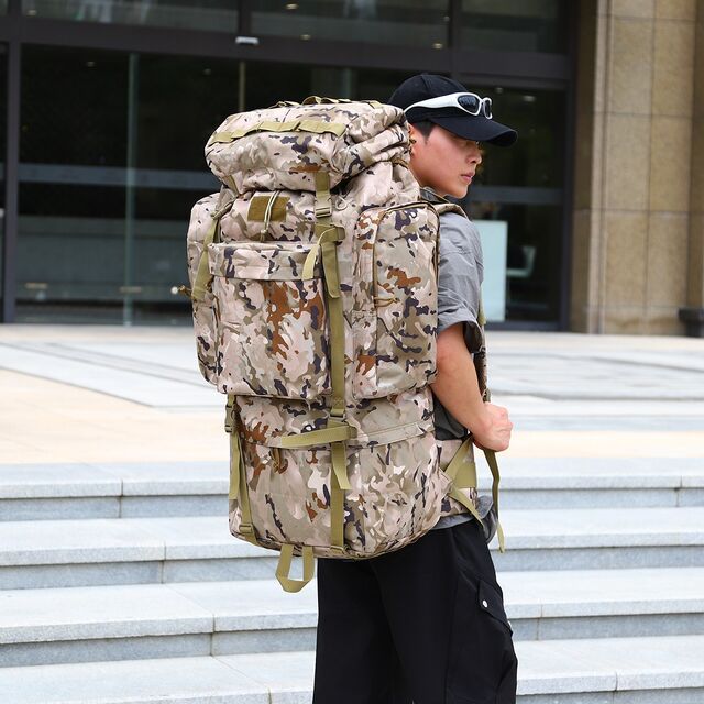 Sac à dos de randonnée de grande capacité avec cadre en forme de U, sac tactique pour les voyages de loisirs en plein air et le trekking.