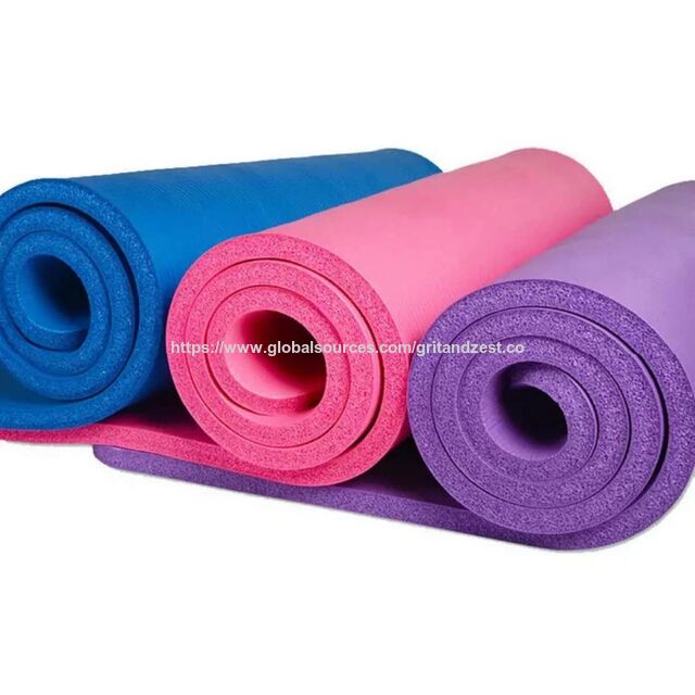 Esterilla de Yoga NBR Gruesa Antideslizante Duradera con Logo Personalizado para Gimnasio y Fitness