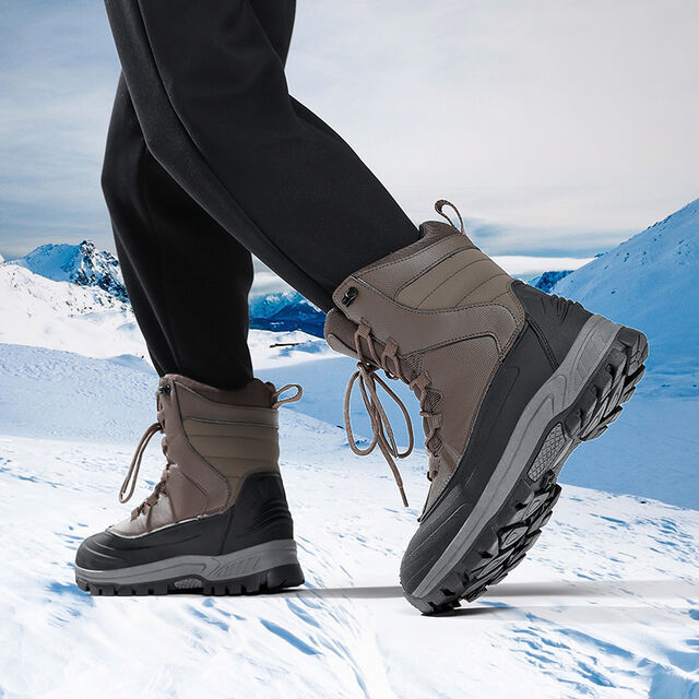 Bot Musim Dingin Kulit Setinggi Betis dengan Dukungan Pergelangan Kaki yang Ditingkatkan dan Performa Cuaca Dingin