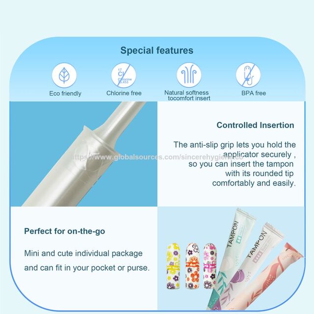 OEM Private Label Damenhygiene Produkte Baumwolle Perioden Digital Tampons mit Applikator Bambus Damenbinden Einlagen