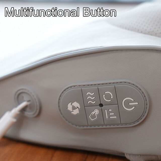 Oreiller de Massage Shiatsu d'Usine avec Pétrissage Bidirectionnel et Rechargeable pour Soulager les Tensions Cervicales et Dorsales - Sans Fil