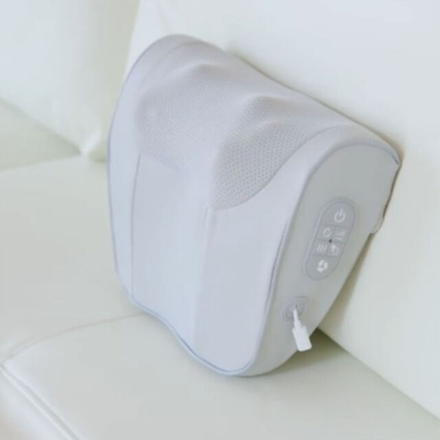 Oreiller de Massage Shiatsu d'Usine avec Pétrissage Bidirectionnel et Rechargeable pour Soulager les Tensions Cervicales et Dorsales - Sans Fil