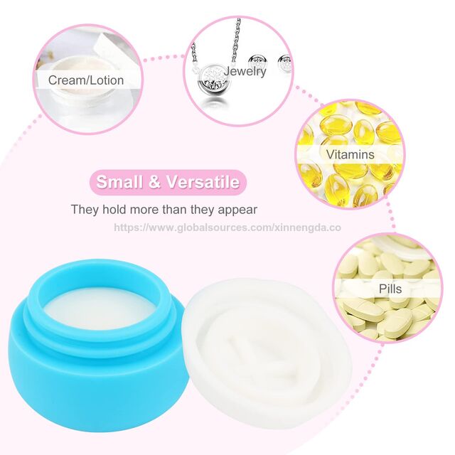 Tarros Cosméticos de 20 ml para Muestras de Maquillaje, Contenedor de Artículos de Aseo de Viaje de Silicona, Tarros de Viaje Personalizados para Cremas Líquidas y Lociones