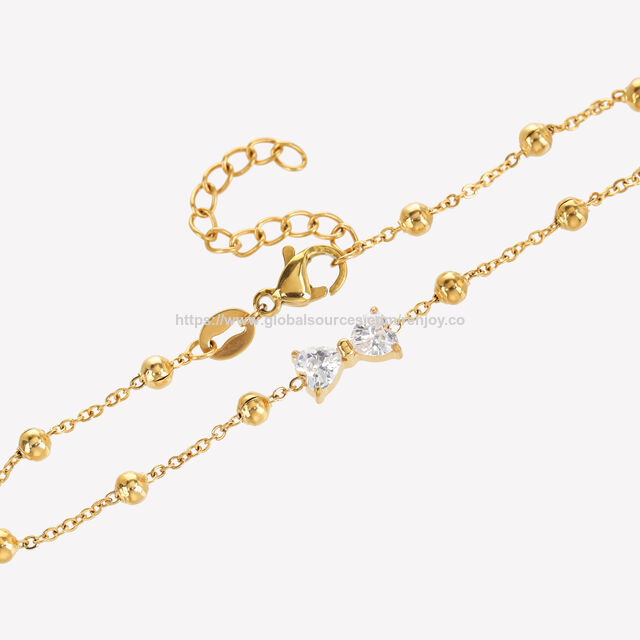 Goldarmband 18K Edelstahl Zirkon Beschichtetes Armband für täglichen und Party-Schmuck