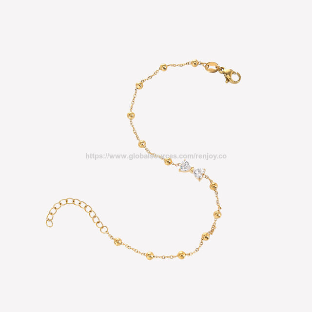 Goldarmband 18K Edelstahl Zirkon Beschichtetes Armband für täglichen und Party-Schmuck