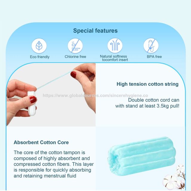 OEM Hochwertige Vaginal Bio-Tampons mit Applikator, meistverkaufte Damenbinden für starke Menstruation, Tampons für den privaten Gebrauch