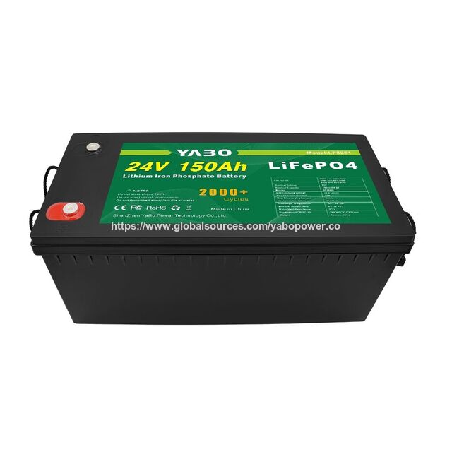 YABO Bateria LiFePO4 de 24V 150Ah com Monitoramento Bluetooth, projetada para sistemas solares inteligentes fora da rede e backup para toda a casa