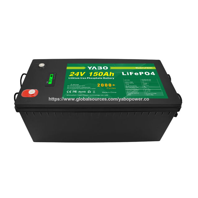 YABO Bateria LiFePO4 de 24V 150Ah com Monitoramento Bluetooth, projetada para sistemas solares inteligentes fora da rede e backup para toda a casa