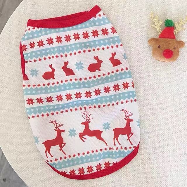Atacado Pet Ano Novo Festa Fantasias Gato Cão T-shirt Colete Top Engraçado Cosplay Fantasias de Natal para Cães Gatos Roupas de Papai Noel
