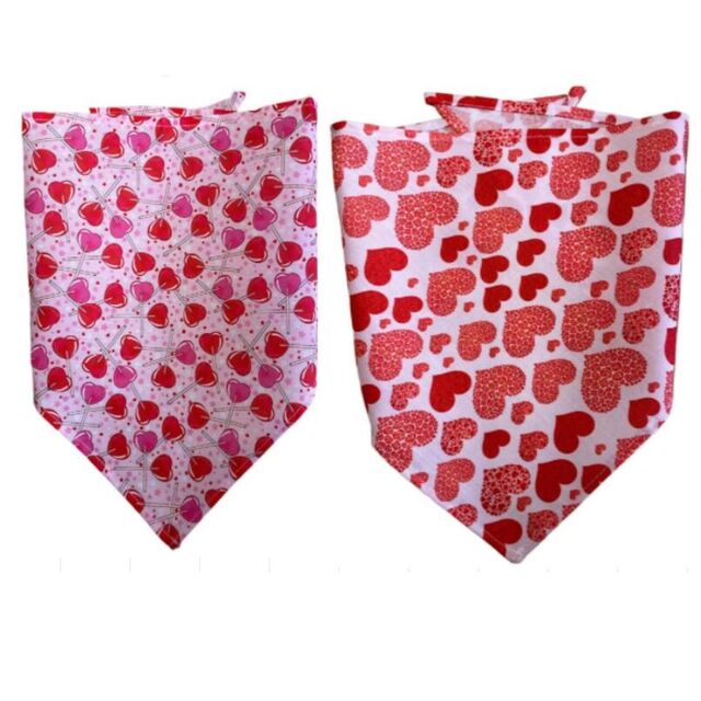Bandana/Foulard spécial en coton pour animaux de compagnie, chiens, chiots et chats pour la Saint-Valentin - Accessoires de fête et produits de toilettage