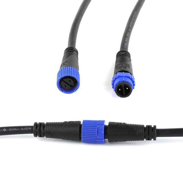 Conector impermeable electrónico para almacenamiento de energía doméstica M15, nylon, azul, con tuerca de tornillo
