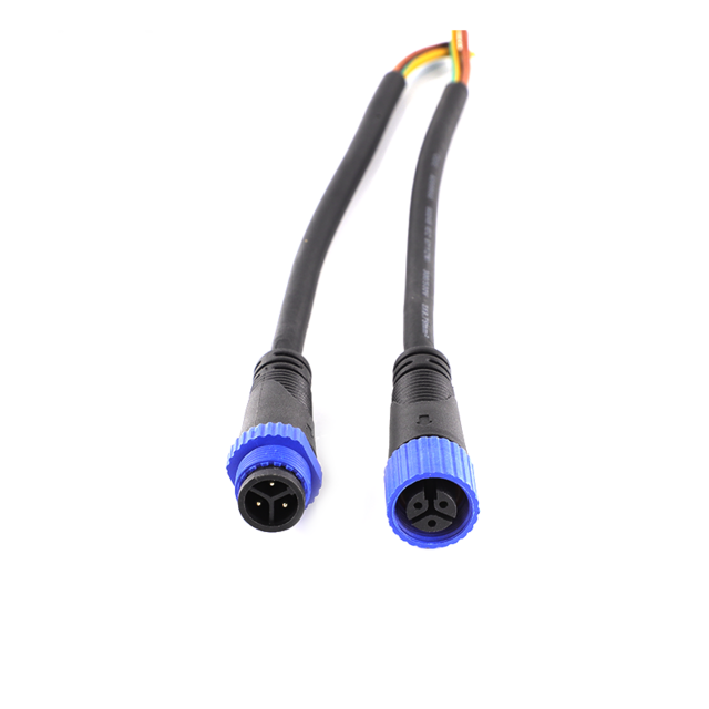 Conector impermeable electrónico para almacenamiento de energía doméstica M15, nylon, azul, con tuerca de tornillo