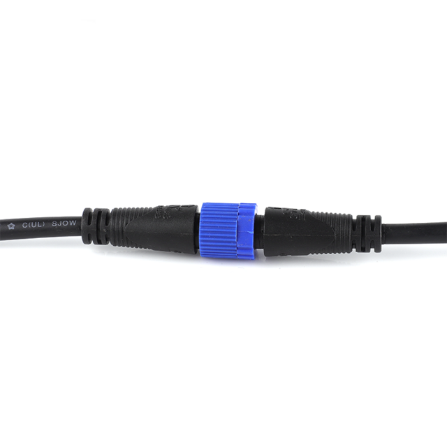 Conector impermeable electrónico para almacenamiento de energía doméstica M15, nylon, azul, con tuerca de tornillo