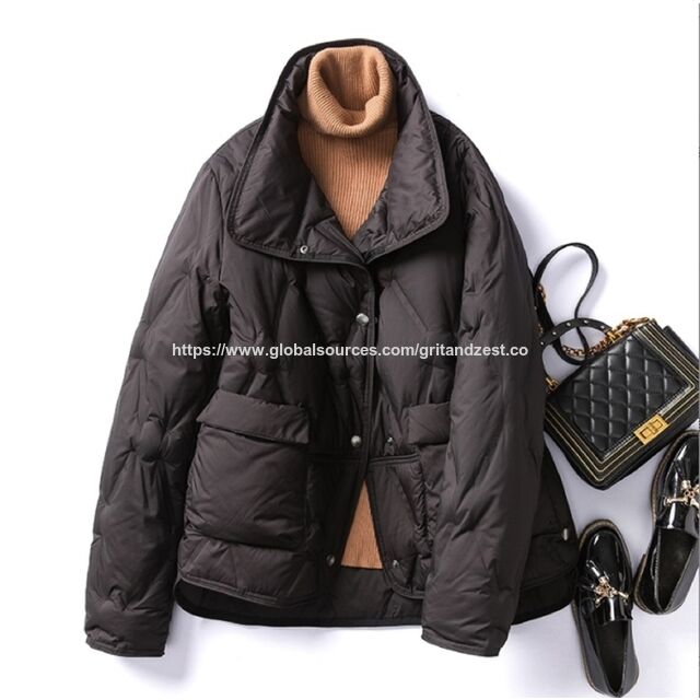 Chaquetas de plumas para mujer al por mayor de alta calidad, con relleno de plumón, para exteriores, moda, negocios, casual, para damas.