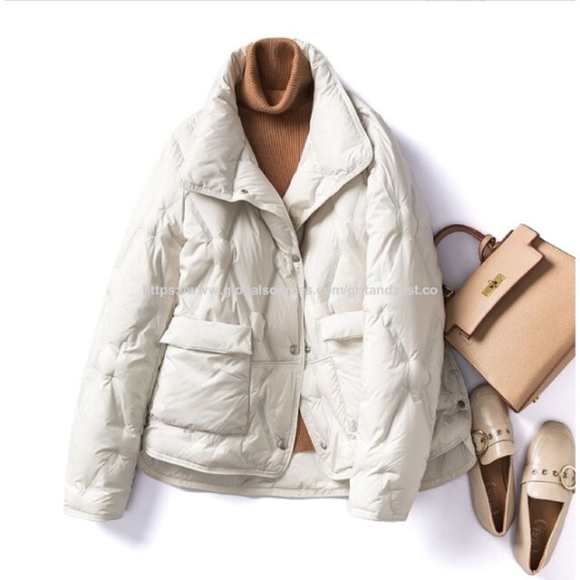 Chaquetas de plumas para mujer al por mayor de alta calidad, con relleno de plumón, para exteriores, moda, negocios, casual, para damas.