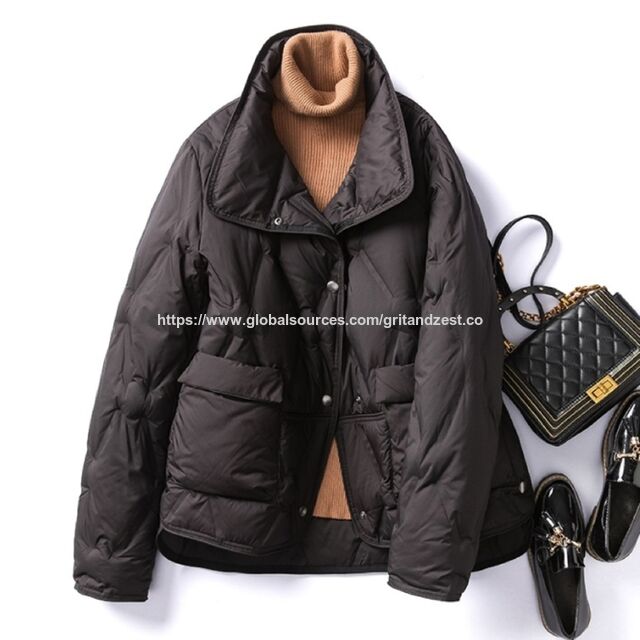 Chaquetas de plumas para mujer al por mayor de alta calidad, con relleno de plumón, para exteriores, moda, negocios, casual, para damas.