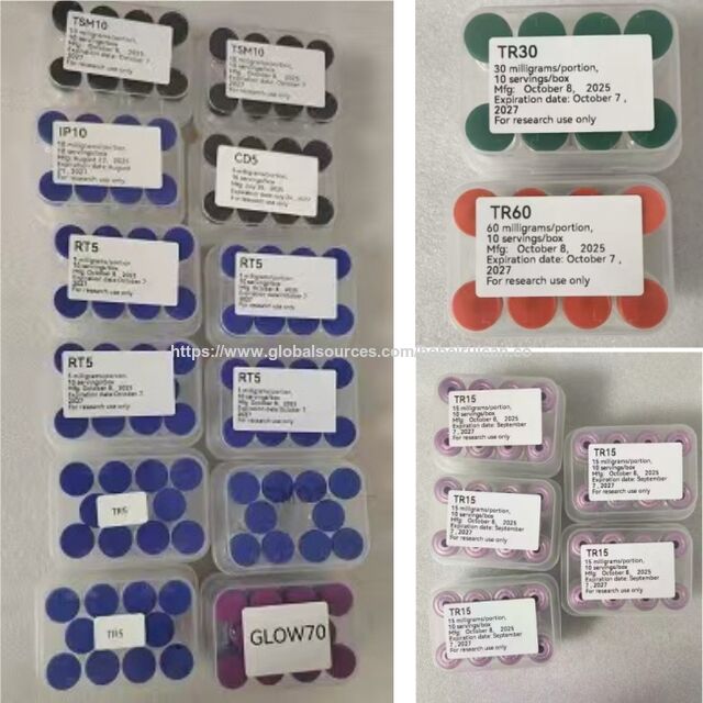 Péptidos de alta calidad para investigación: péptido liofilizado en polvo, viales de péptidos de 5mg, 10mg, 15mg, 20mg, 30mg, 50mg y 60mg para la venta al por mayor.