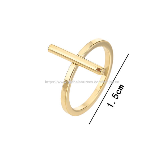 Damen Goldring farbveränderungsfrei, Exquisiter 14K vergoldeter, stapelbarer, dünner Daumenring, modischer rosafarbener Ehering