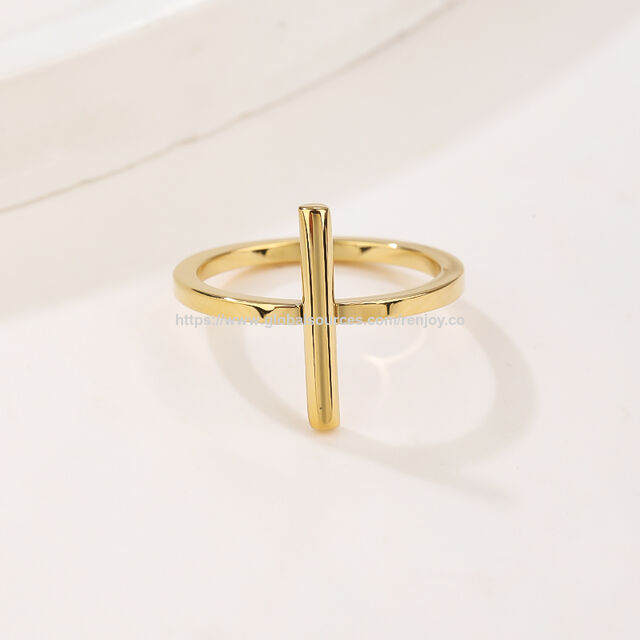 Damen Goldring farbveränderungsfrei, Exquisiter 14K vergoldeter, stapelbarer, dünner Daumenring, modischer rosafarbener Ehering