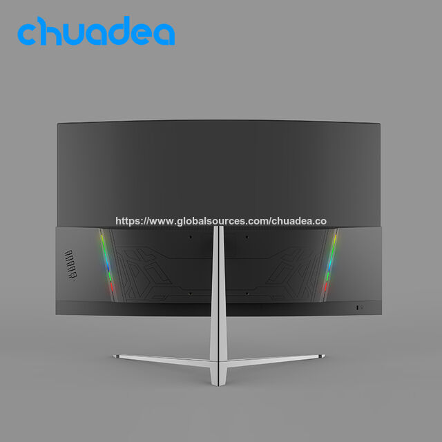 Monitor gaming melengkung 24 inci R1500 grosir, monitor HDR warna putih dan hitam untuk penggunaan gamer, monitor FHD 200Hz