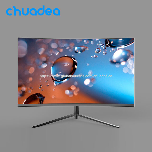 Monitor gaming melengkung 24 inci R1500 grosir, monitor HDR warna putih dan hitam untuk penggunaan gamer, monitor FHD 200Hz