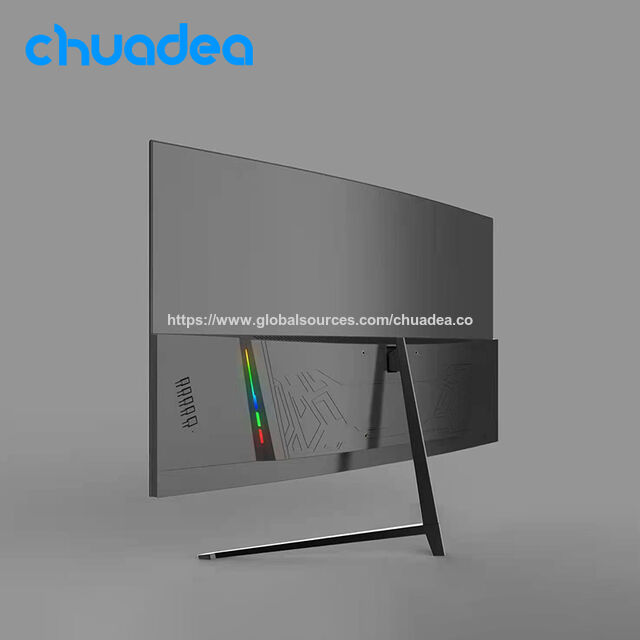 Monitor gaming melengkung 24 inci R1500 grosir, monitor HDR warna putih dan hitam untuk penggunaan gamer, monitor FHD 200Hz