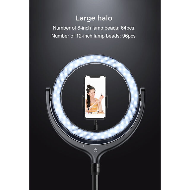 Anillo de Luz LED para Selfies con Soporte para Teléfono Móvil, Lámpara de Escritorio Perezosa para Maquillaje y Transmisiones en Vivo de YouTube