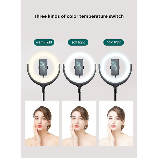 Anillo de Luz LED para Selfies con Soporte para Teléfono Móvil, Lámpara de Escritorio Perezosa para Maquillaje y Transmisiones en Vivo de YouTube