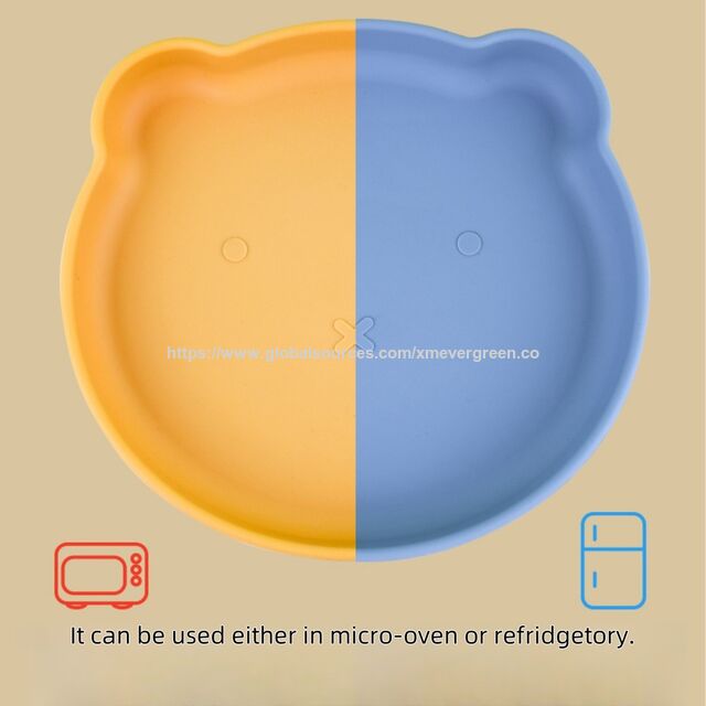 Ensemble d'alimentation personnalisé avec nom, Ensemble de sevrage avec motif de dessin animé pour bébé et jeune enfant, Assiette pour bébé écologique, Ensemble de sevrage en silicone