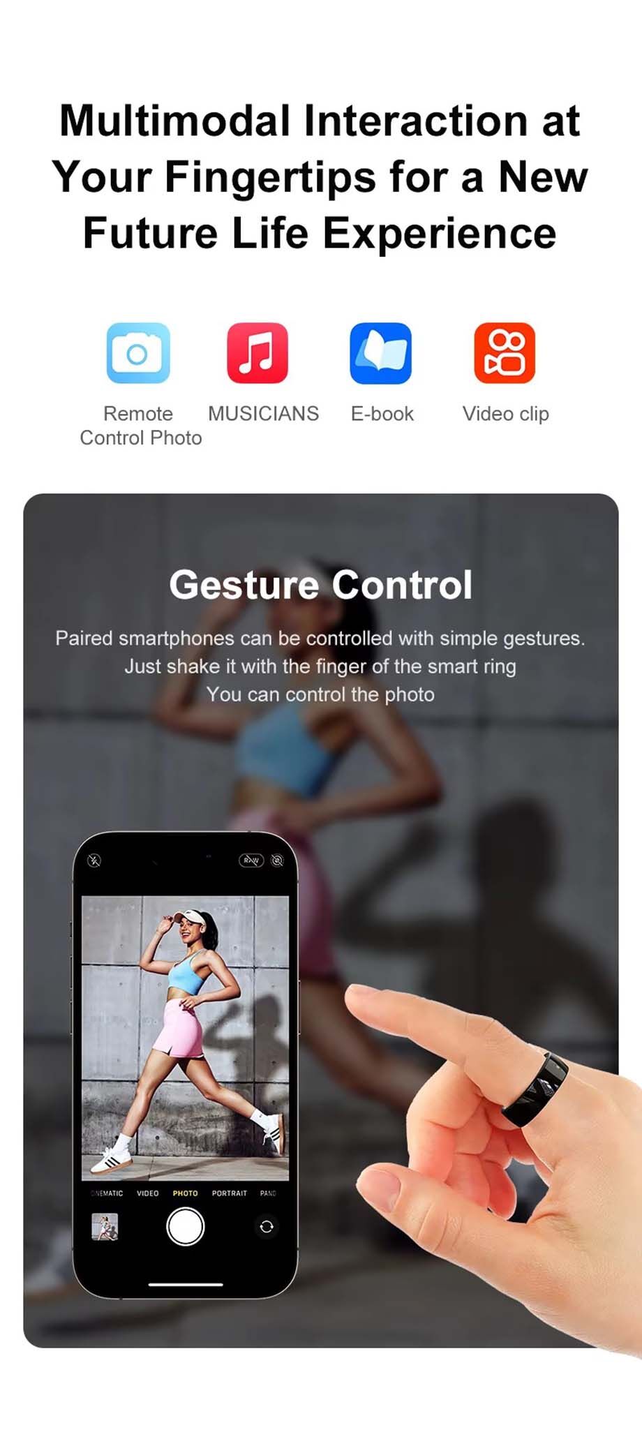 Smart Touch Control Ring With Nfc Temperature Health Sleep Monitoring ...