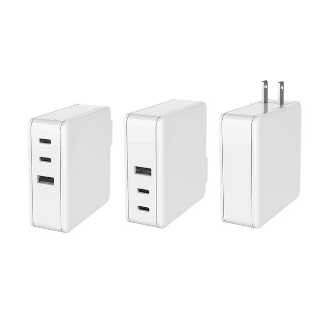 100W GaN USB C PD Ladegerät mit QC3.0, austauschbaren Stecker (US/UK/EU/AU) für Laptop, Tablet und Telefon