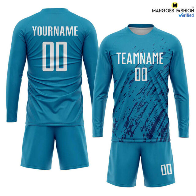 Maillot de football à sublimation personnalisé Panthère Bleu Blanc Noir - Uniforme de football entièrement personnalisable et maillots de football